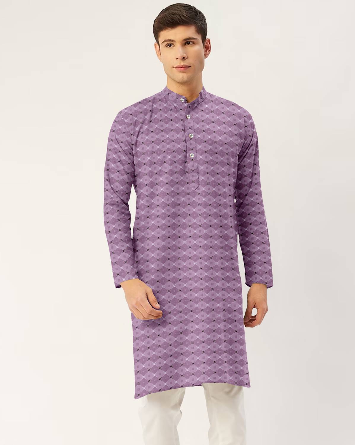 CHIRASVI Men Block Print Straight Kurta