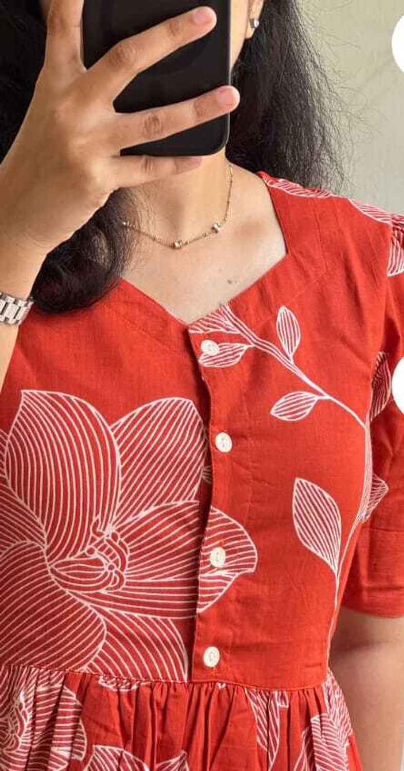 Image of VCJ Women Floral Print Flared Kurta