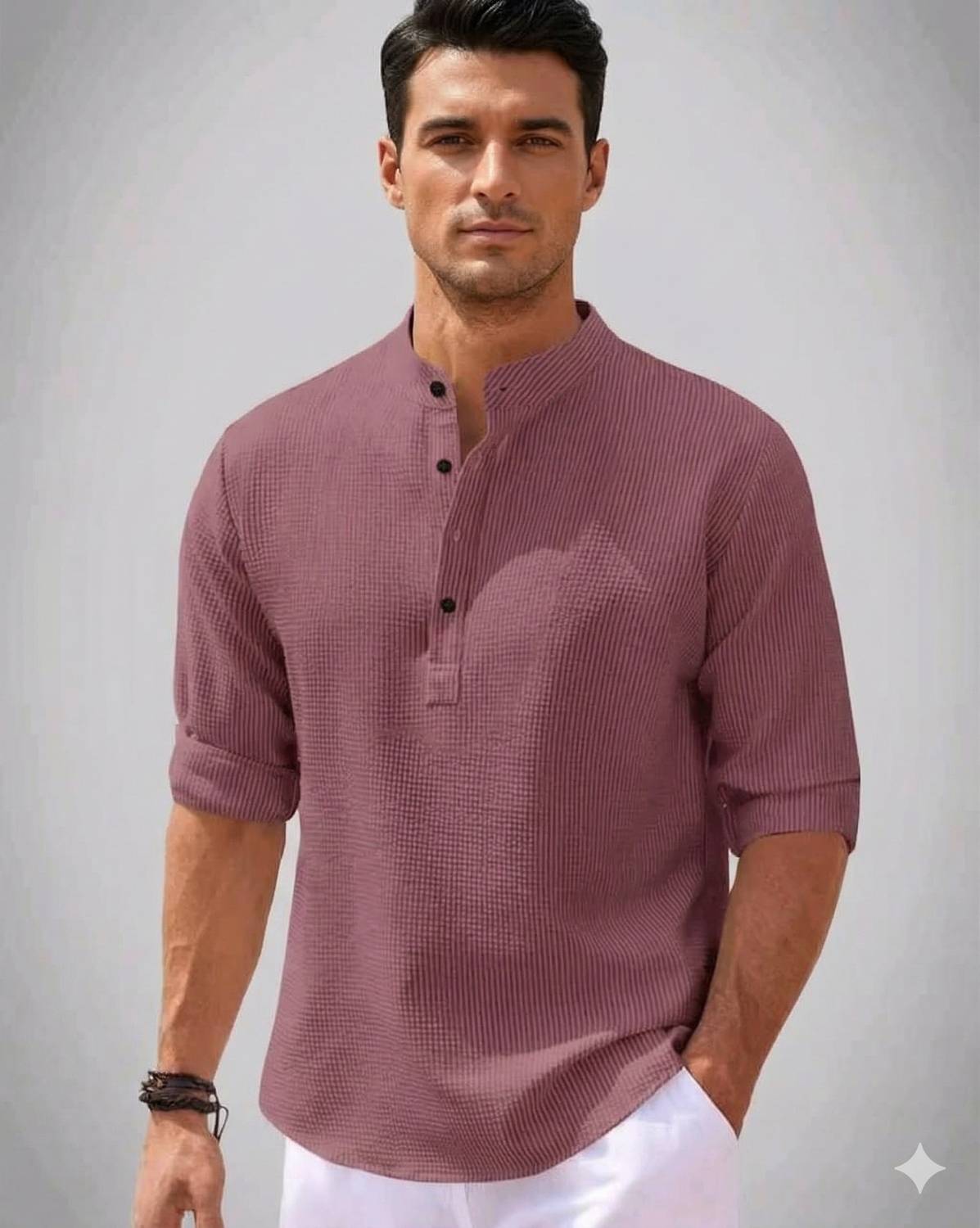 STARVY Men Self Design Straight Kurta