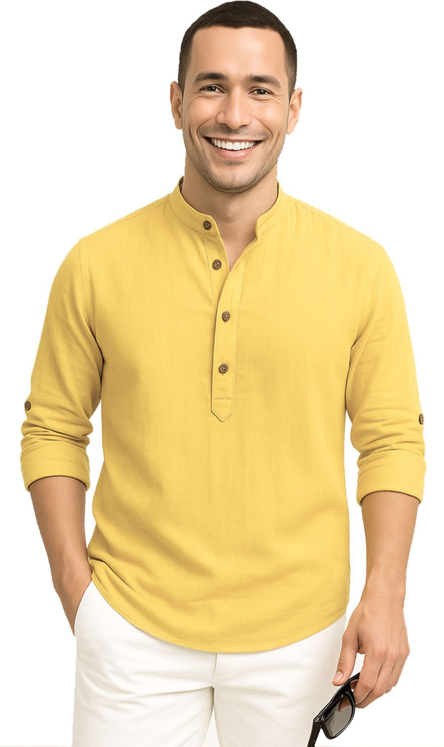 Image of DENEEJA Men Self Design Straight Kurta
