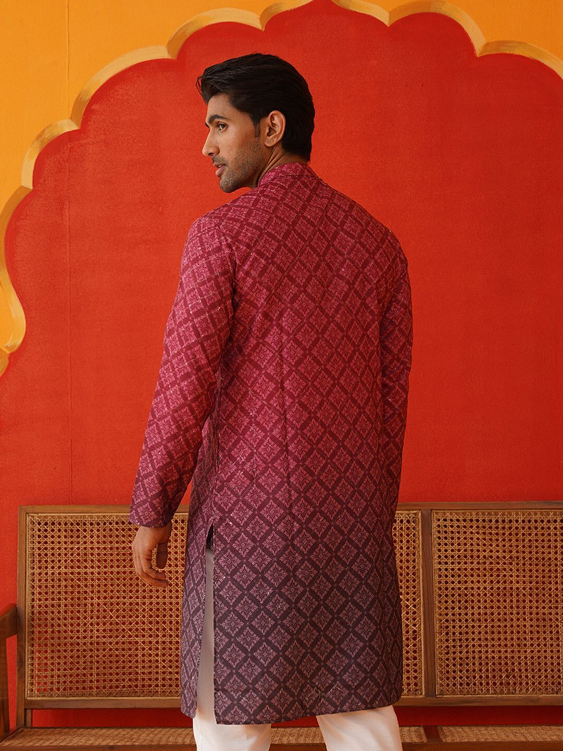 Image of Jompers Men Printed Straight Kurta