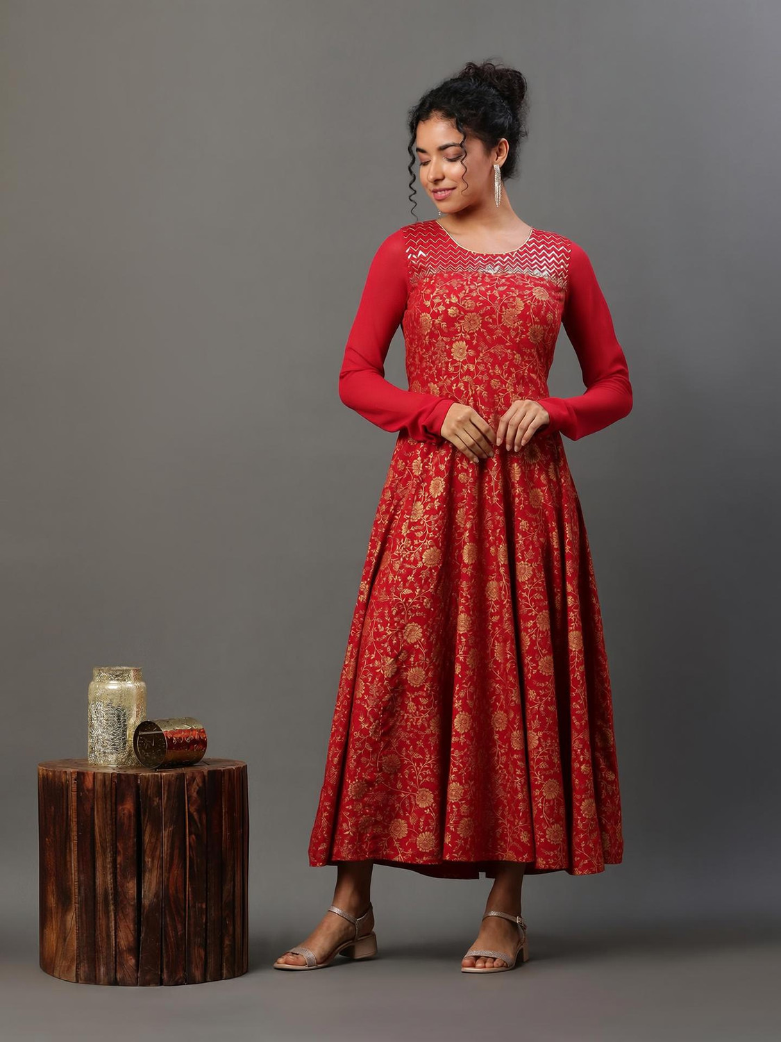 Image of Aurelia Women Floral Print A-line Kurta