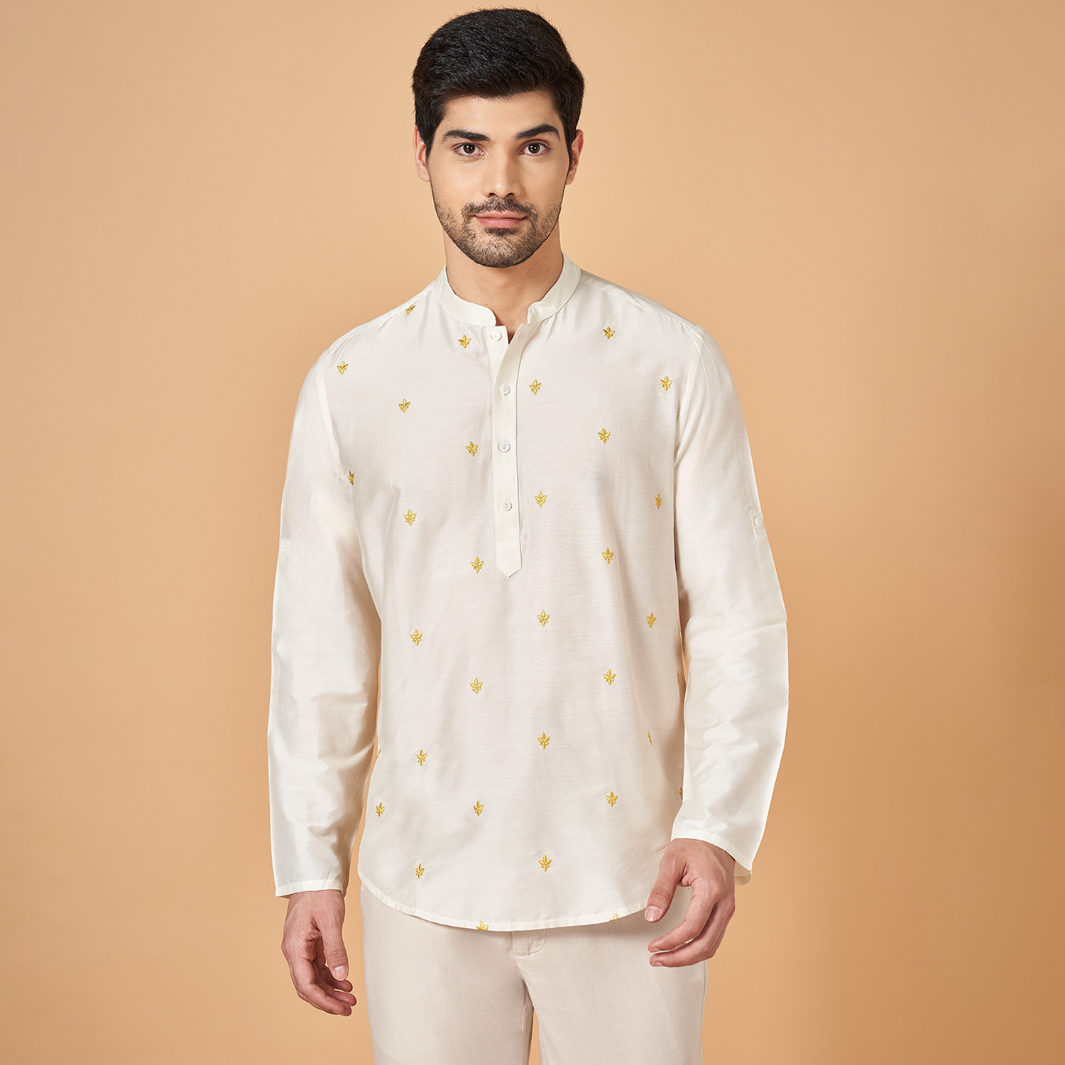 Image of Indus Route by Pantaloons Men Printed Straight Kurta
