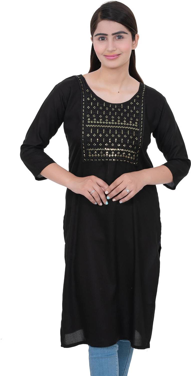 AGANTUK Women Embroidered Straight Kurta