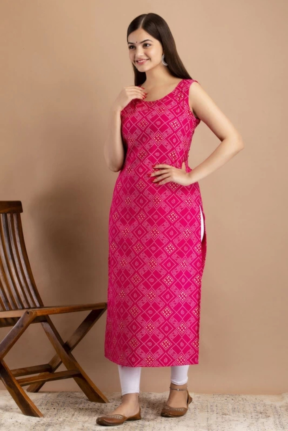 Image of A C KANANI Women Printed Straight Kurta