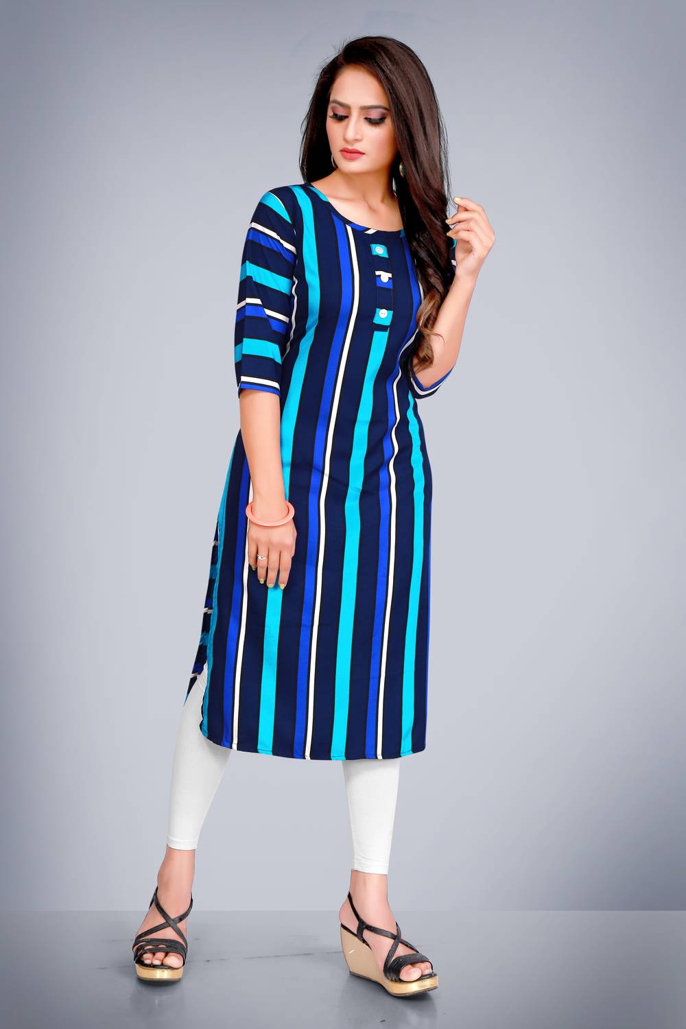 KETAKI FASHION Women Printed Crepe Straight Kurta (Multicolor)