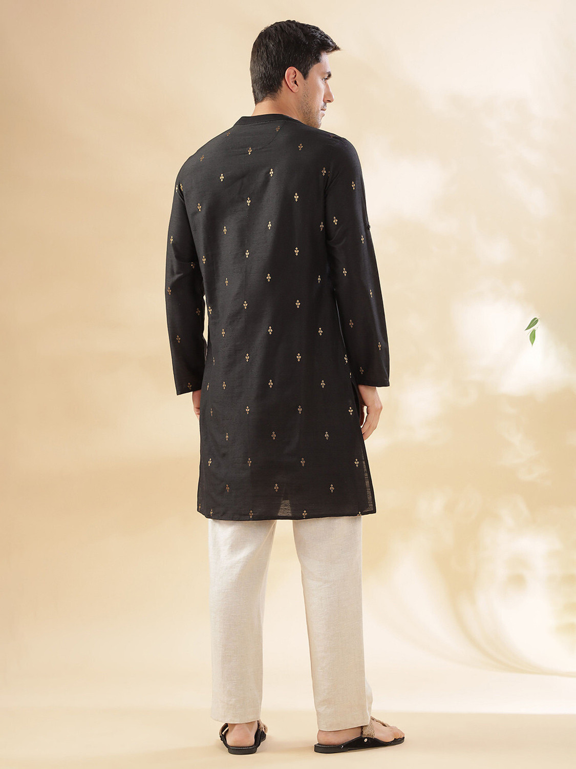 Image of ANOUK Men Woven Design Straight Kurta