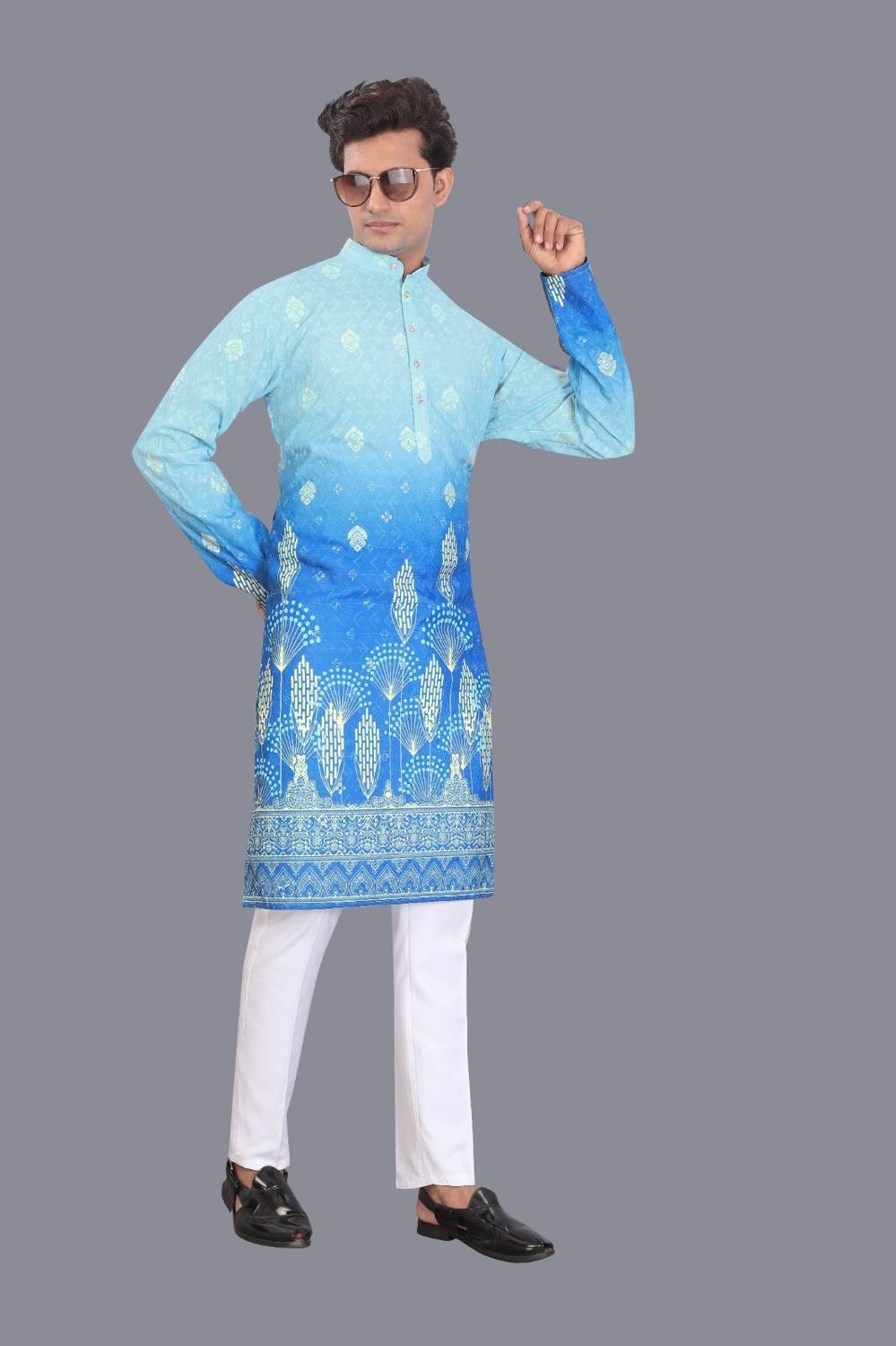 Alankrit Men Printed Straight Kurta