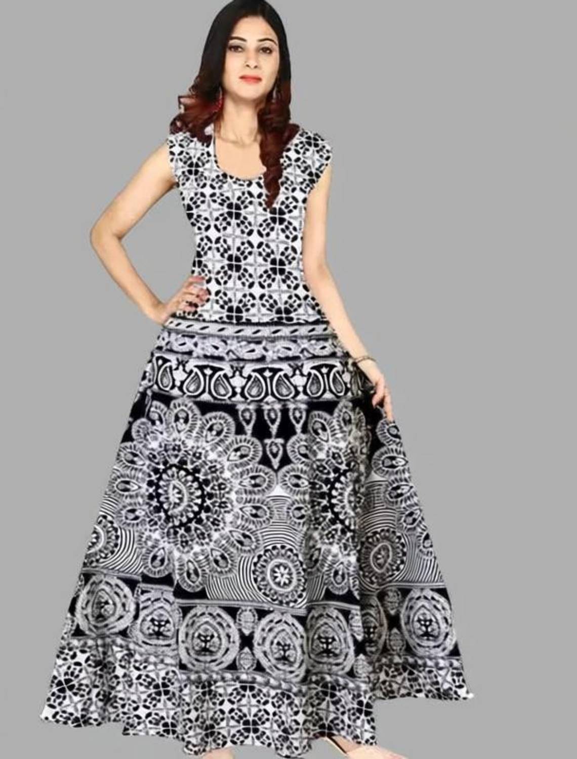 ANUNJA Women Floral Print Gown Kurta