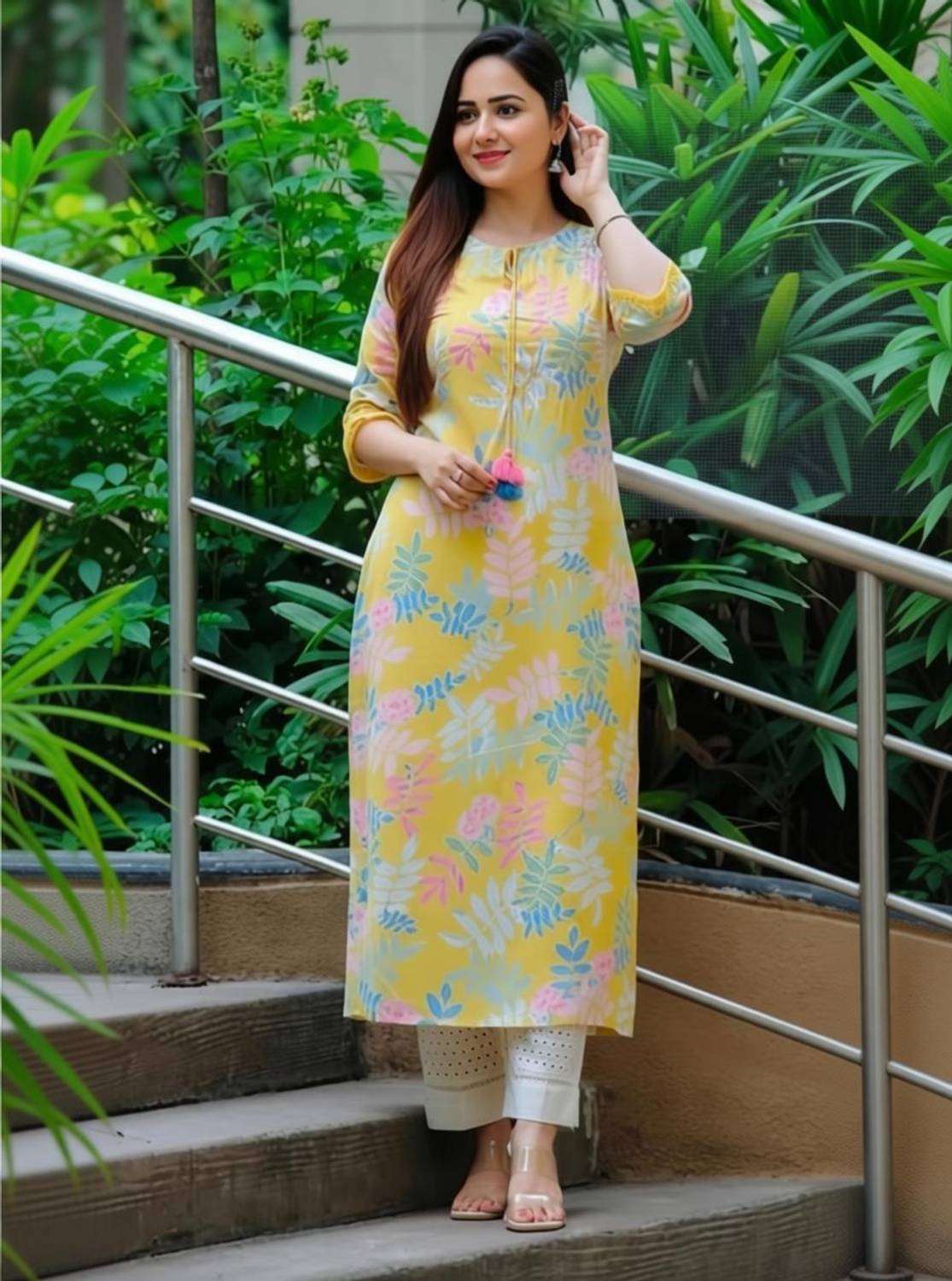 Chafi Collection Women Printed Straight Kurta