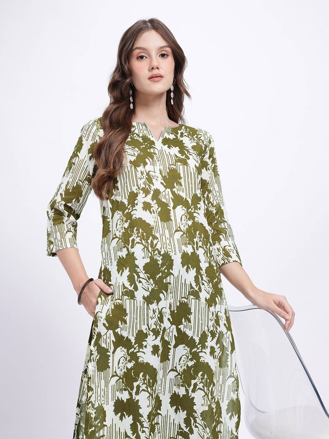 Anouk Rustic Women Floral Print Straight Kurta