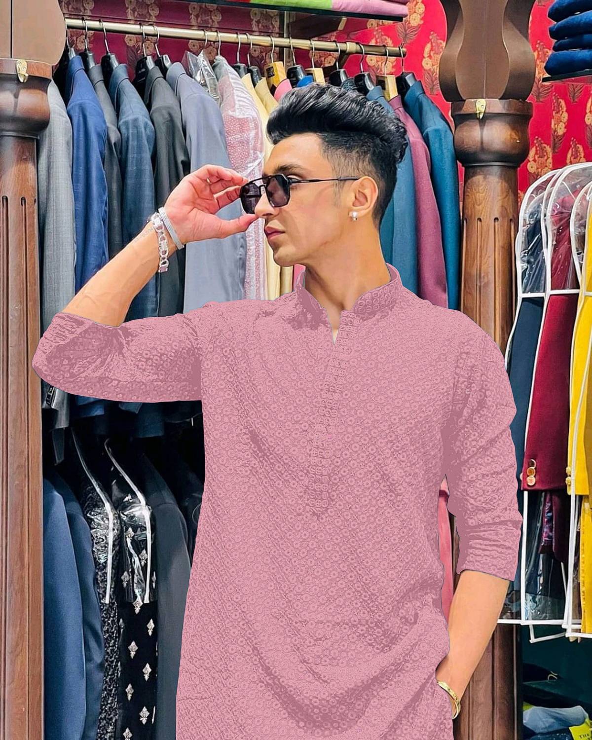 KURTAFORMEN Men Chikan Embroidery Straight Kurta - Image 2