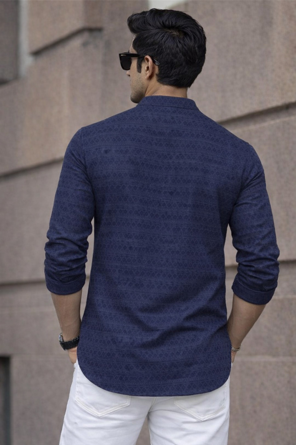 Image of STR CREATION Men Self Design, Woven Design Straight Kurta