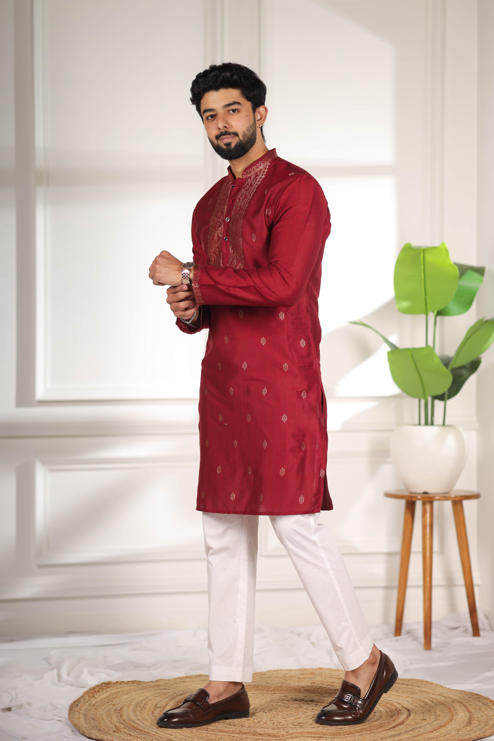 Image of Koshin Men Printed Straight Kurta