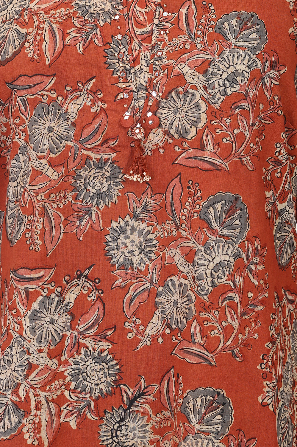 Image of Folksong Women Floral Print Straight Kurta