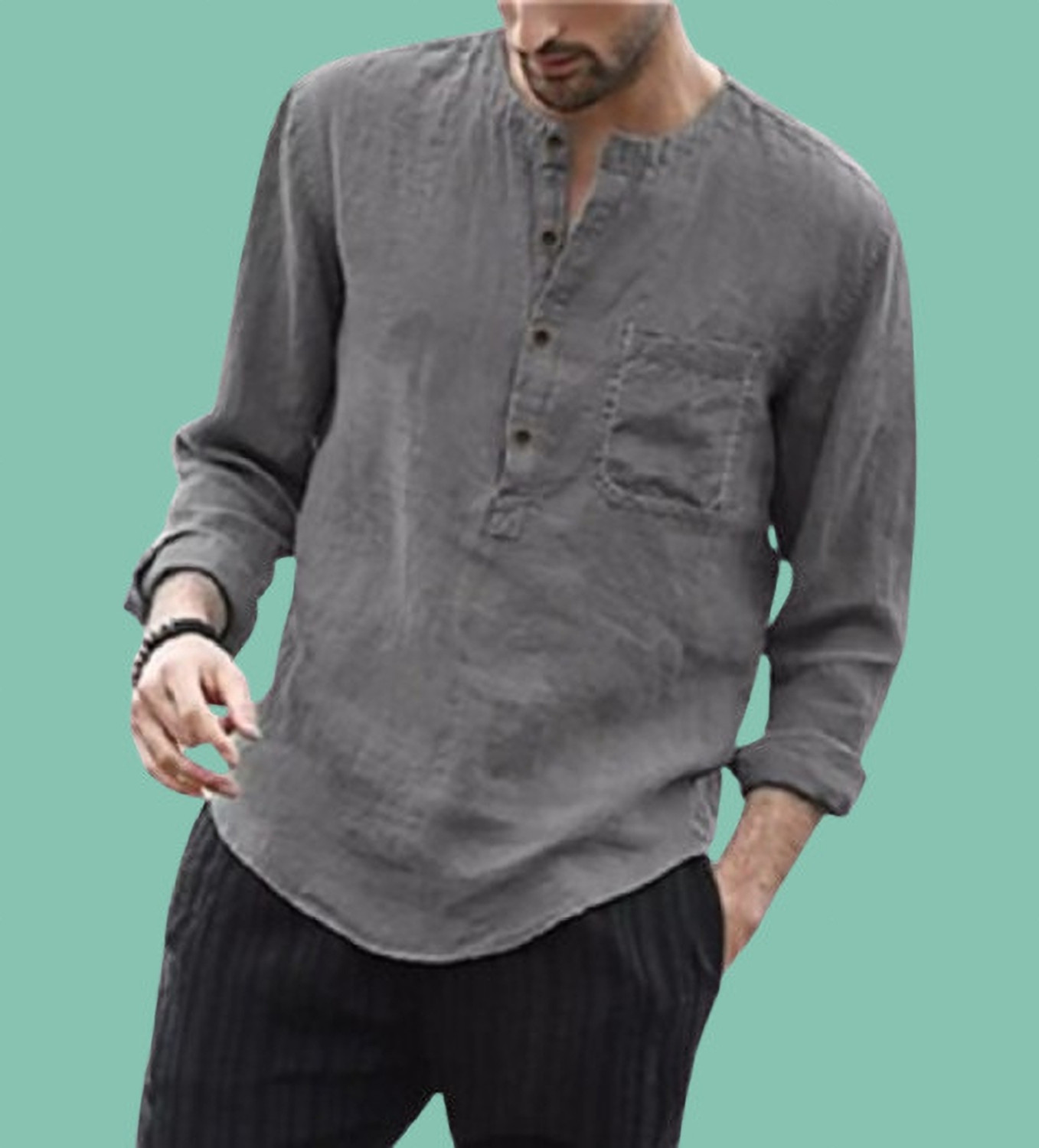 Image of GAINELL Men Solid Straight Kurta