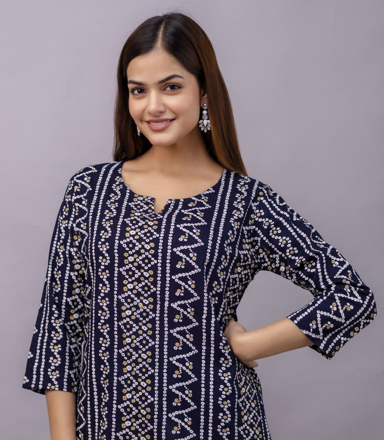 Mialo fashion Women Printed Viscose Rayon Straight Kurta (Dark Bl