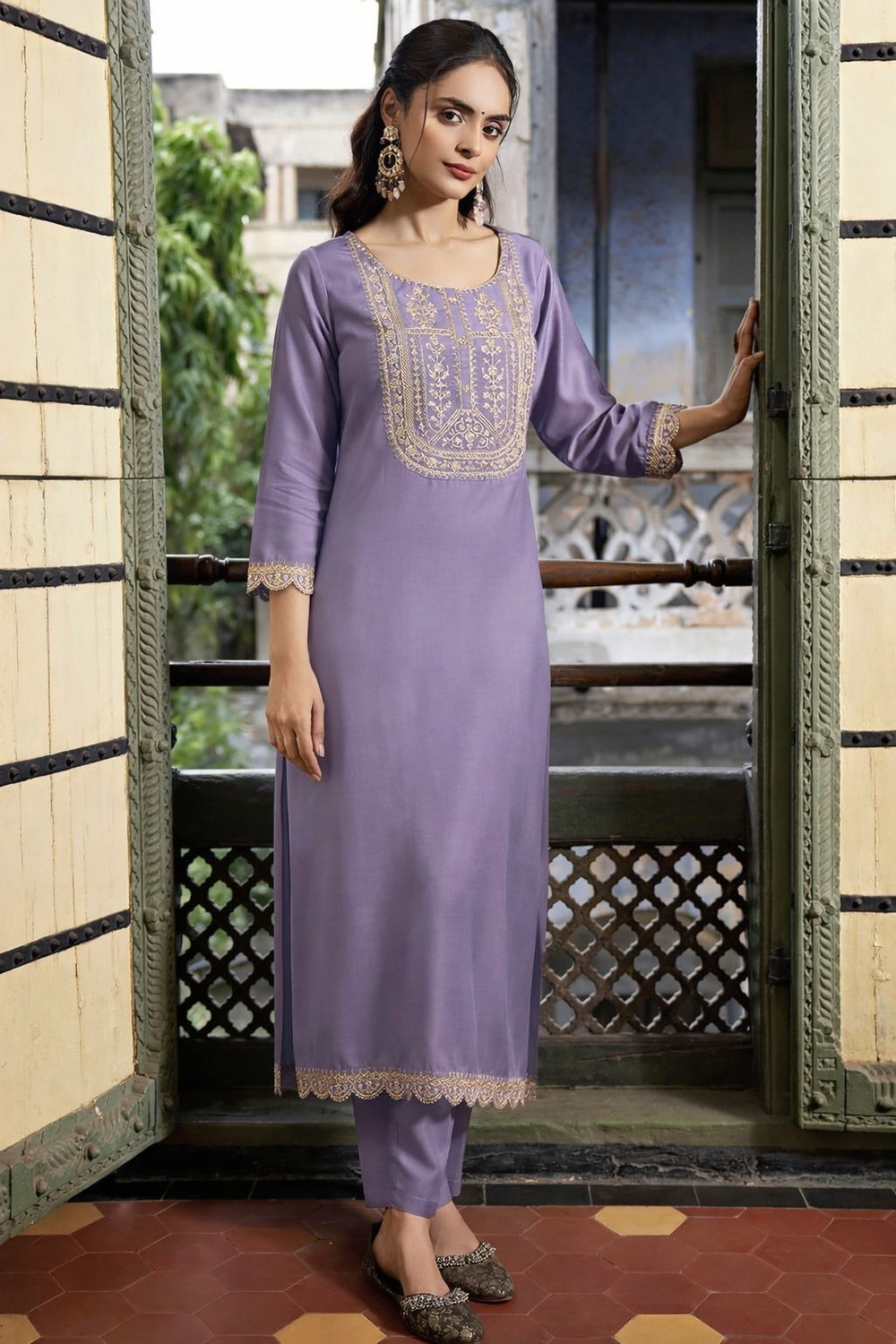 Image of KurtiByHarshita Women Embroidered A-line Kurta