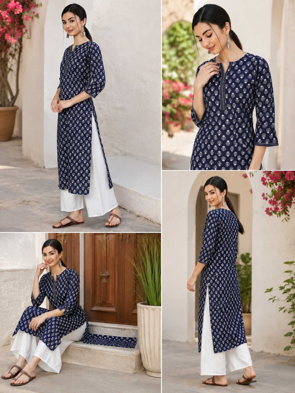 Image of Fyunl Women Printed Straight Kurta