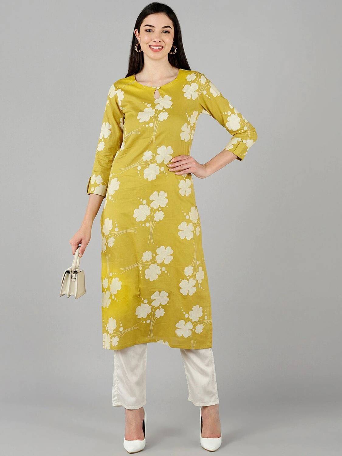 Madhurima Collection Women Washed Asymmetric Kurta