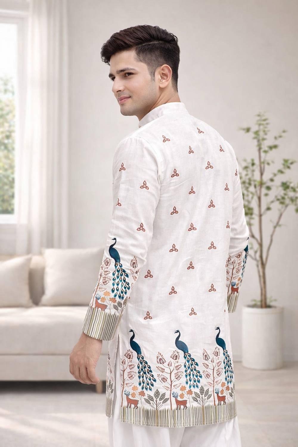aradhna emporium Men Animal Print Straight Kurta - Image 2