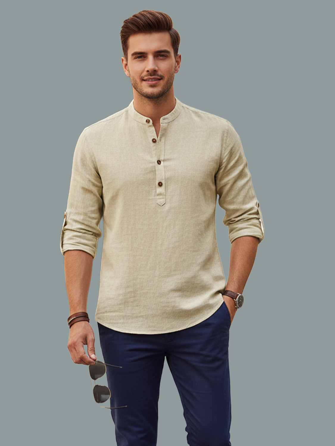 FireFish Men Solid A-line Kurta