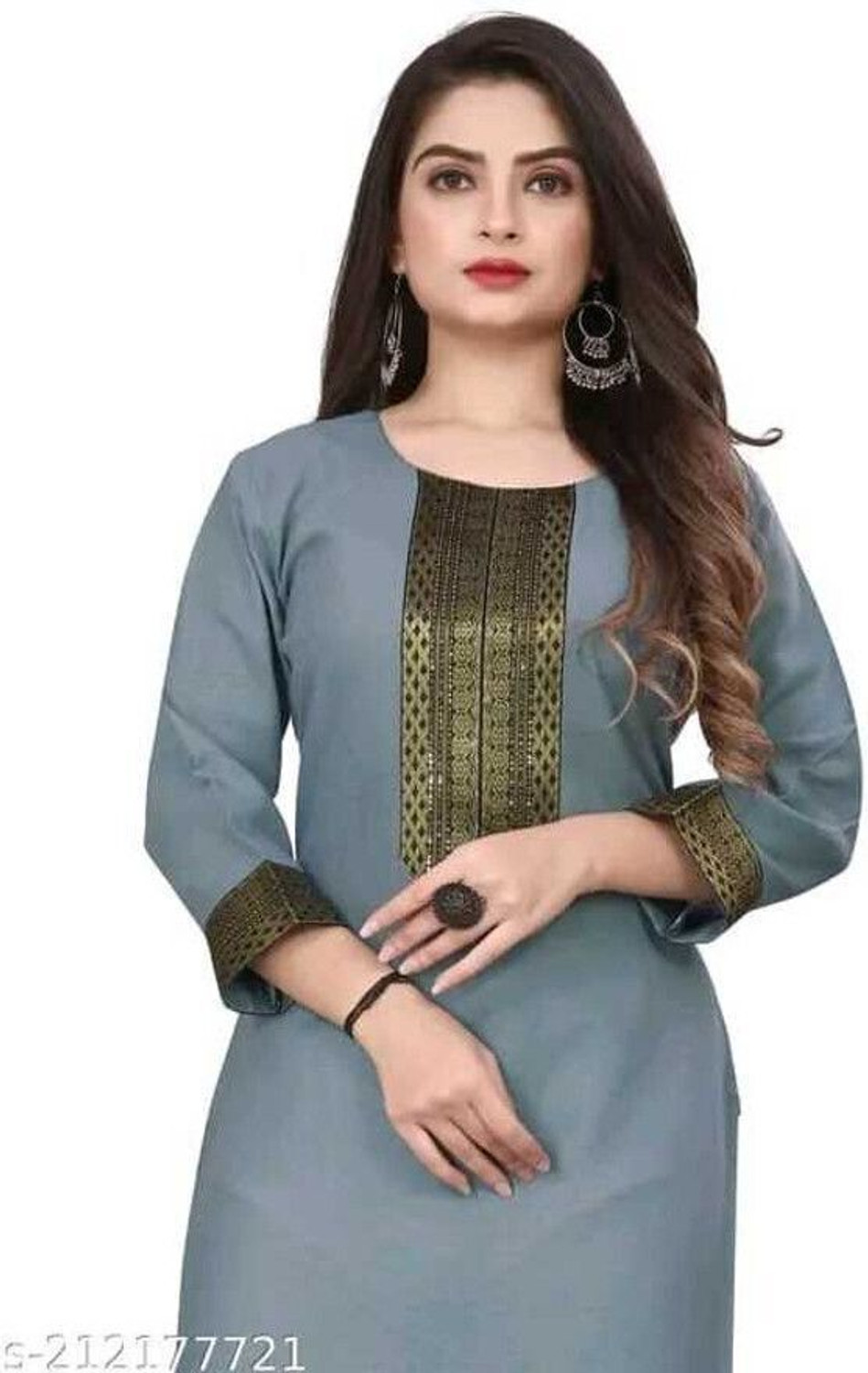 Image of AAI MOGAL Women Chikan Embroidery Straight Kurta