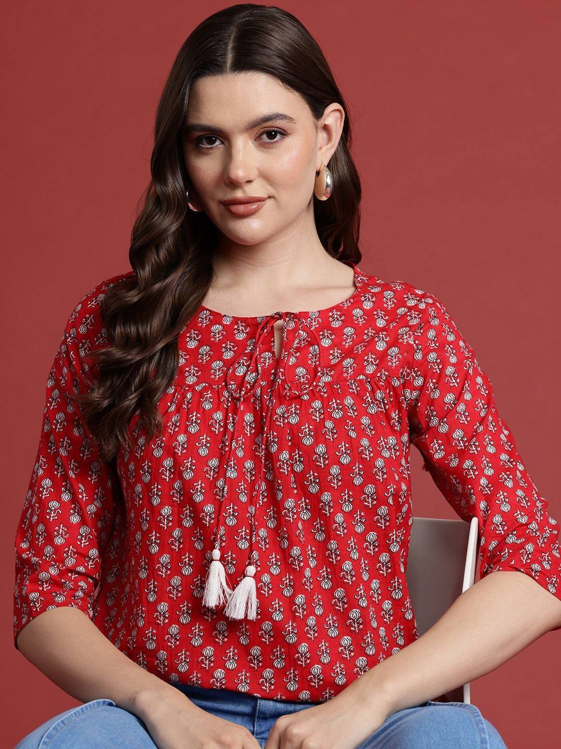 all about you Women Printed A-line Kurta
