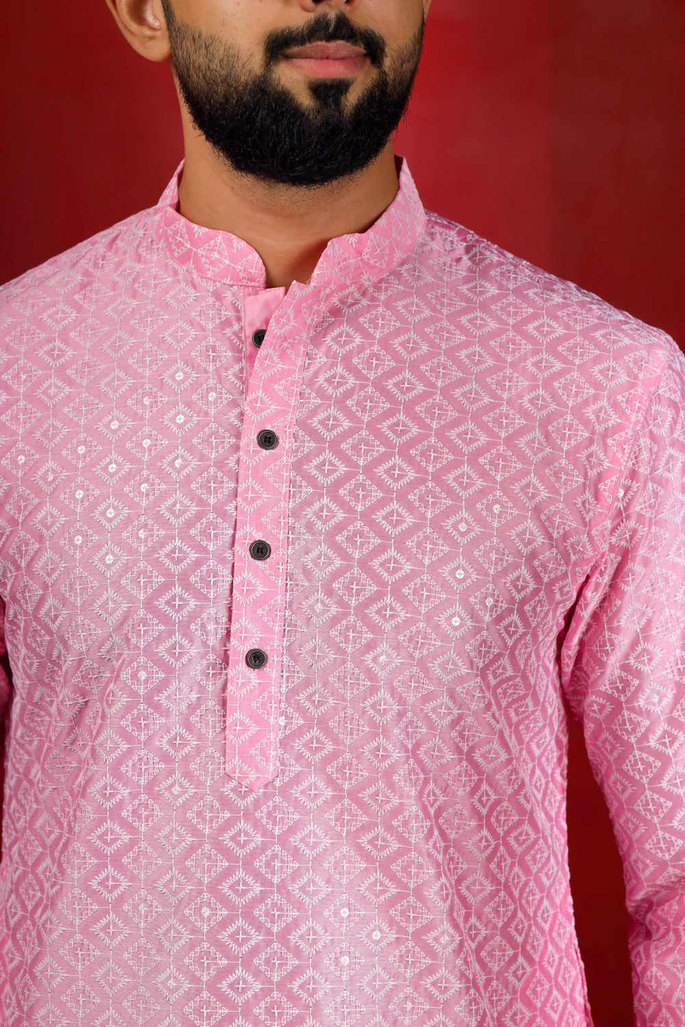 Image of Koshin Men Embroidered Straight Kurta