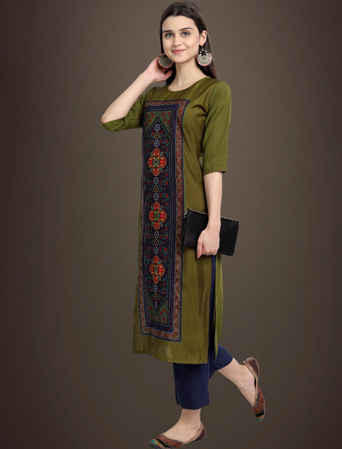 Image of 1 Stop Fashion Women Printed Straight Kurta