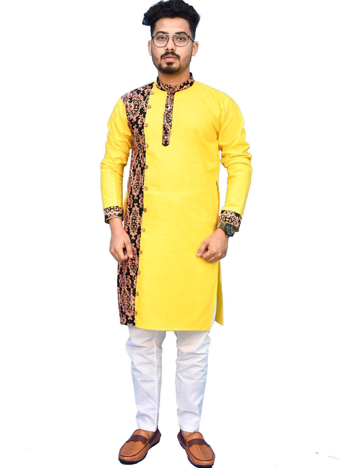 Image of Rainbow Cloths Men Kurta Pyjama Set