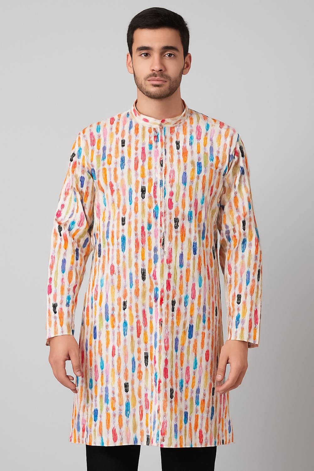 Alankrit Textiles Men Printed Straight Kurta
