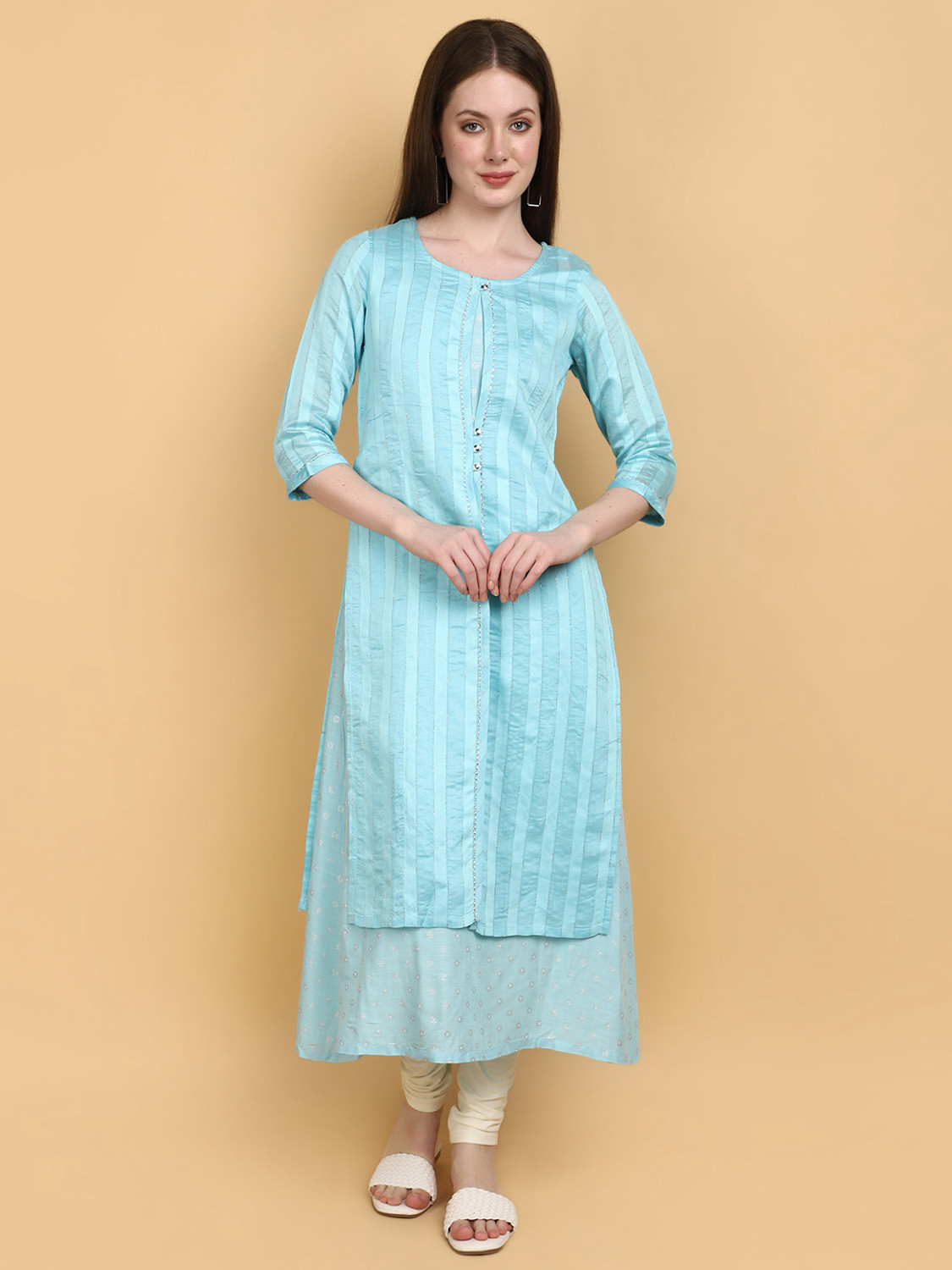 Image of V-MART Women Printed Flared Kurta