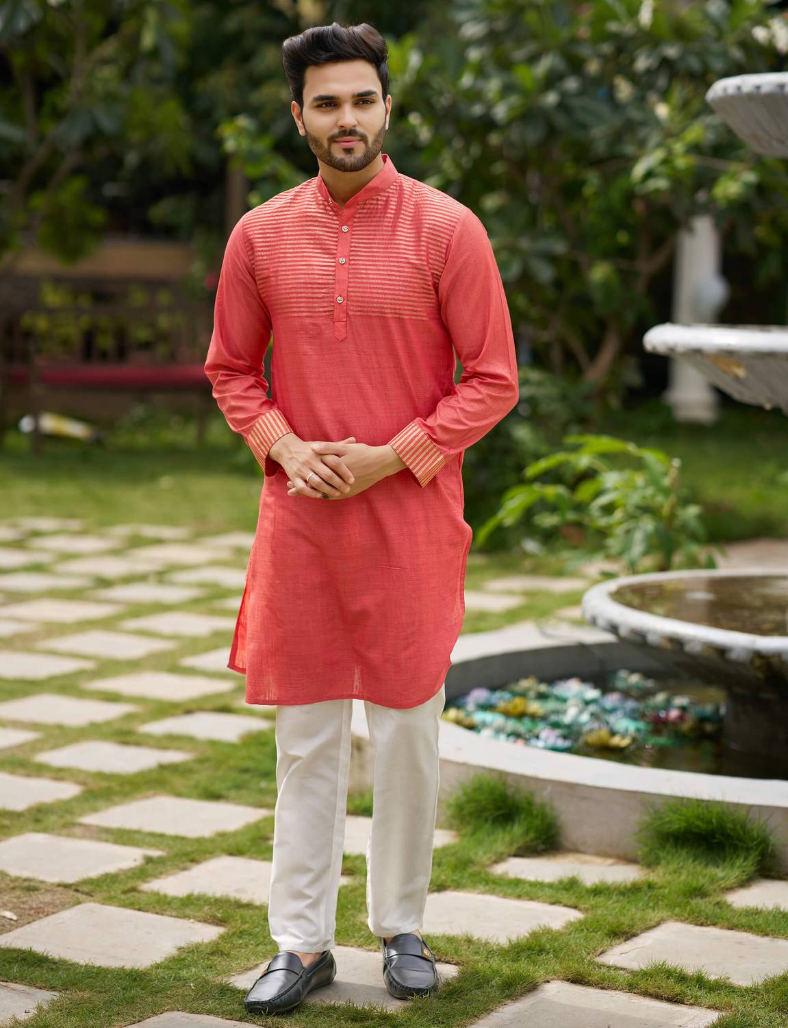 archittam Men Self Design Straight Kurta