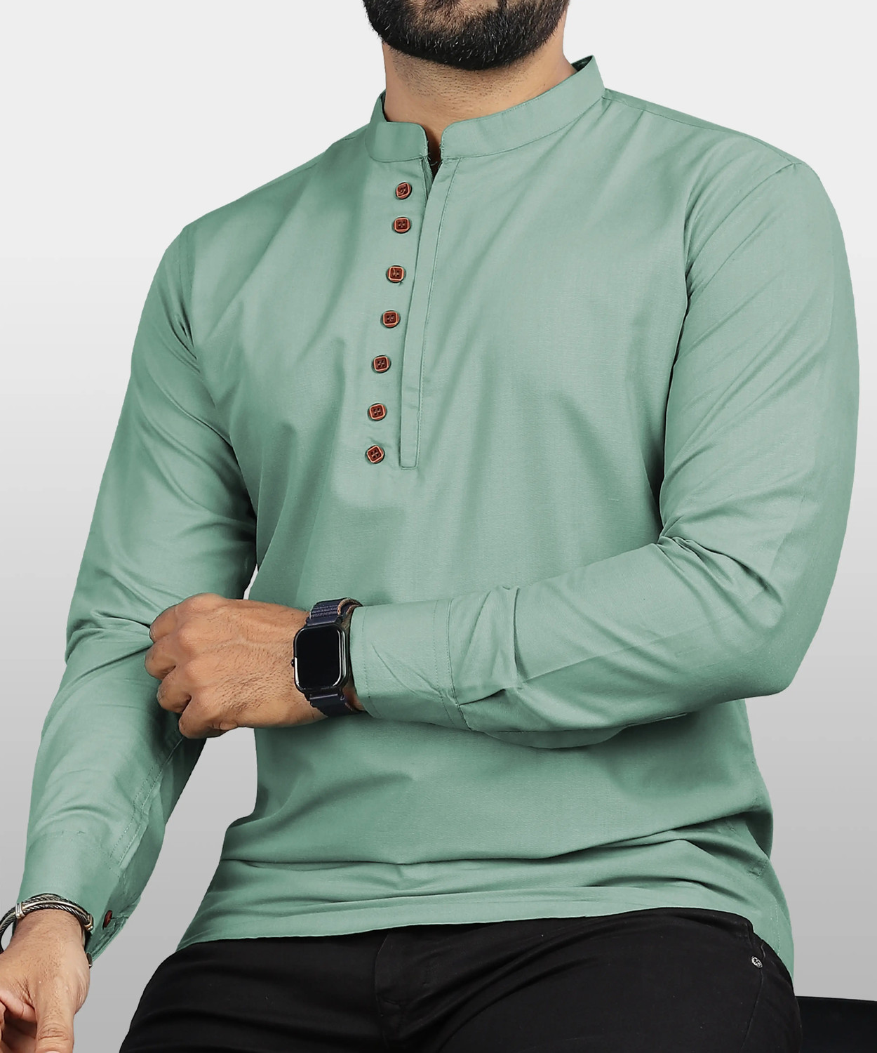 Image of RAFSON Men Solid Straight Kurta