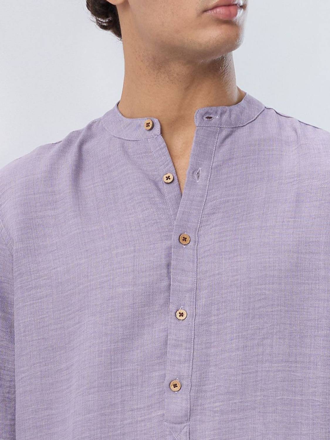 Solid Polyester Straight Kurta for Men - Image 2