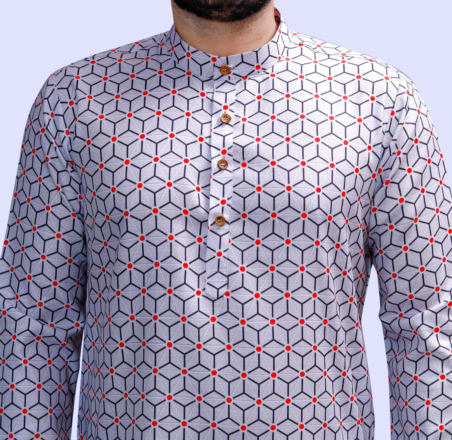 Image of Tibra Collection Men Floral Print Flared Kurta