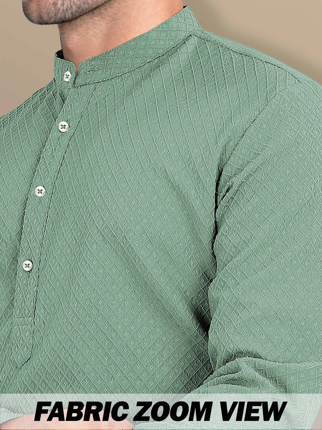 VeBNoR Men Green Straight Kurta - Image 4