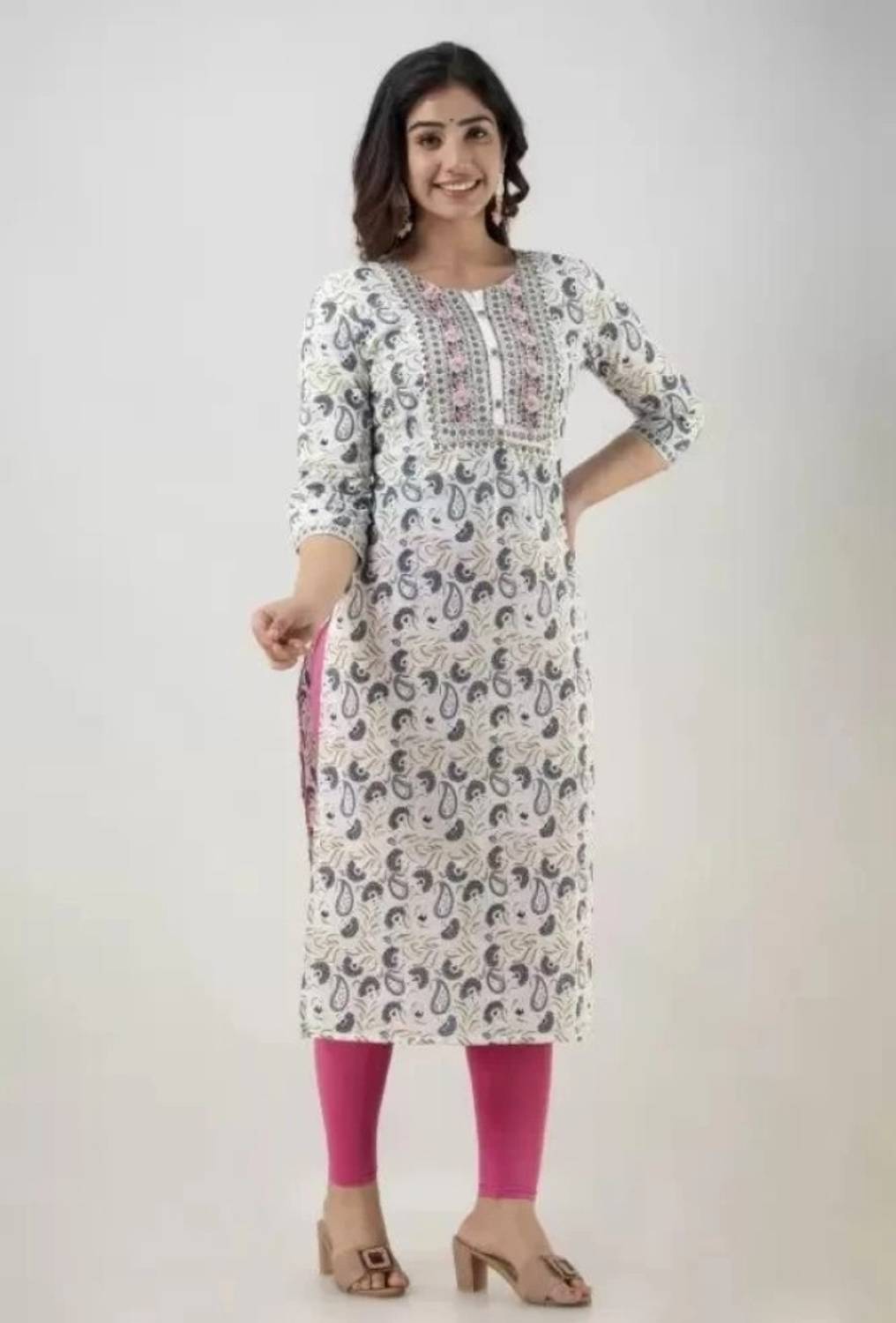 BAKNAD Women Floral Print A-line Kurta