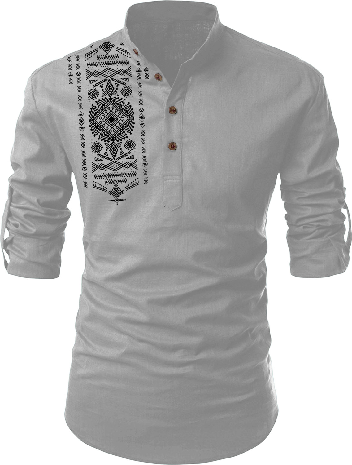 Image of FOLGEN Men Self Design Straight Kurta