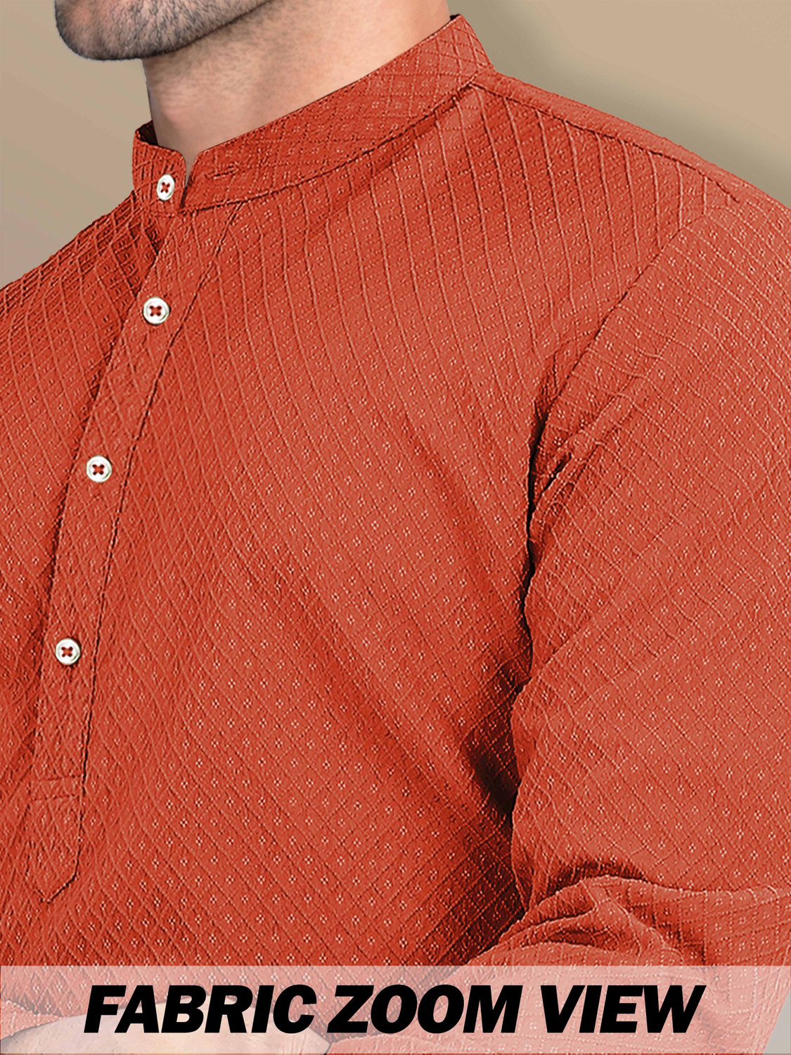 Image of VeBNoR Men Self Design Straight Kurta