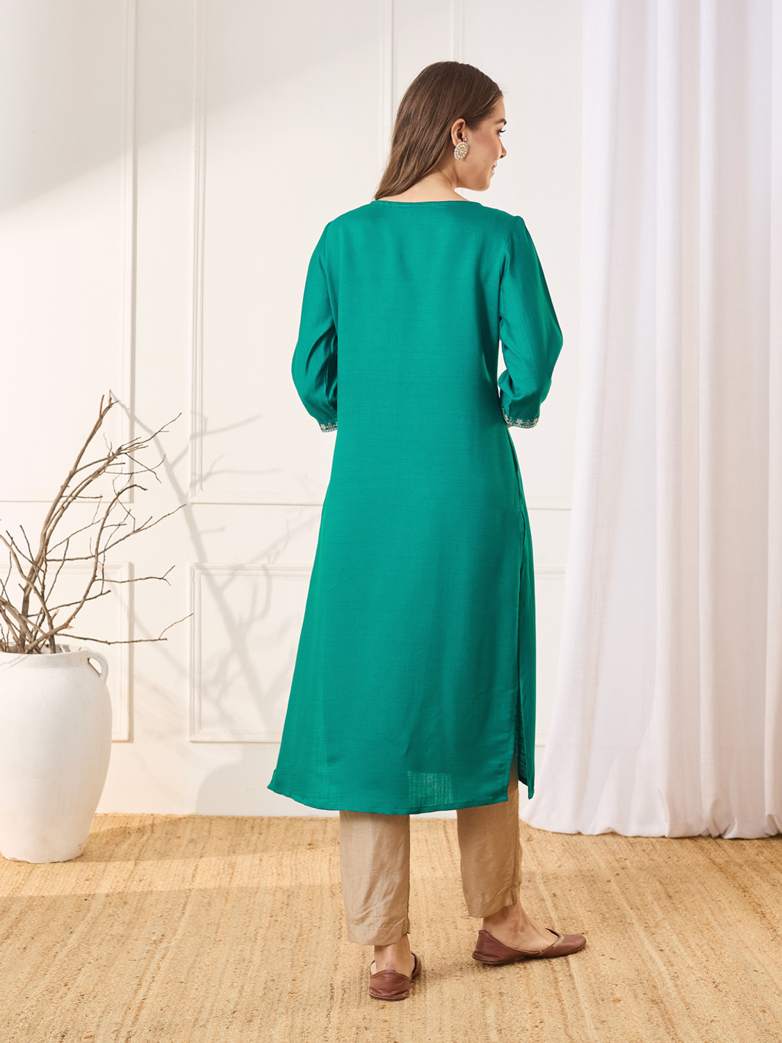 Image of ANOUK Women Embroidered Straight Kurta