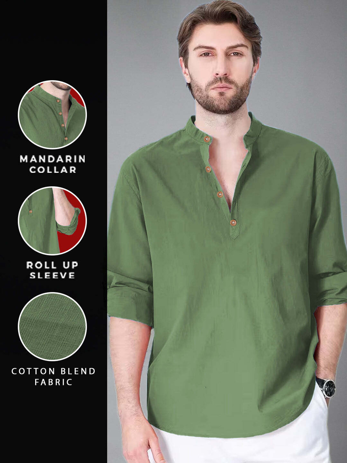 Image of DaReal Men Solid Straight Kurta