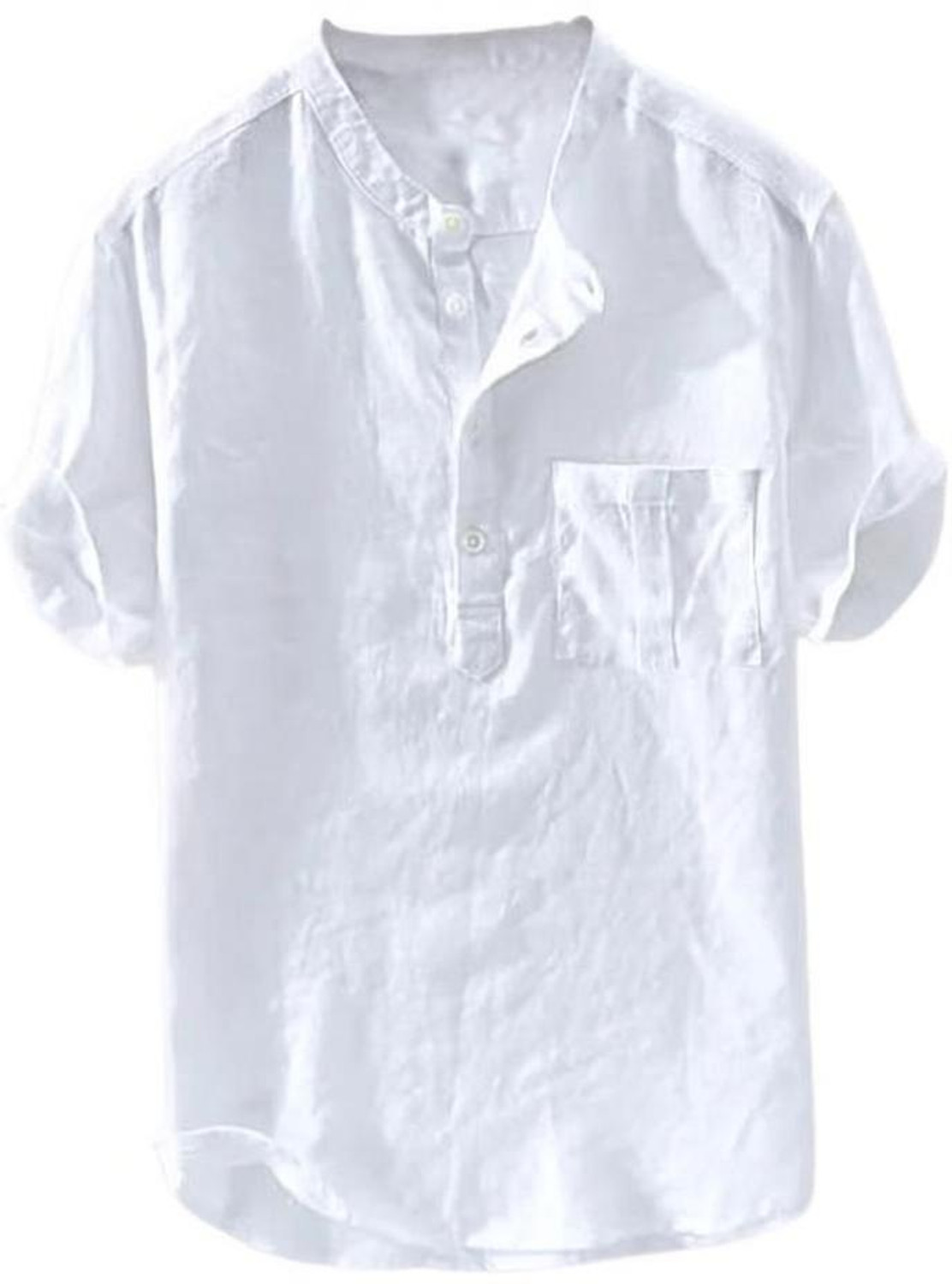 Image of ZAKOD Solid Cotton Blend Straight Kurta for Men (White)