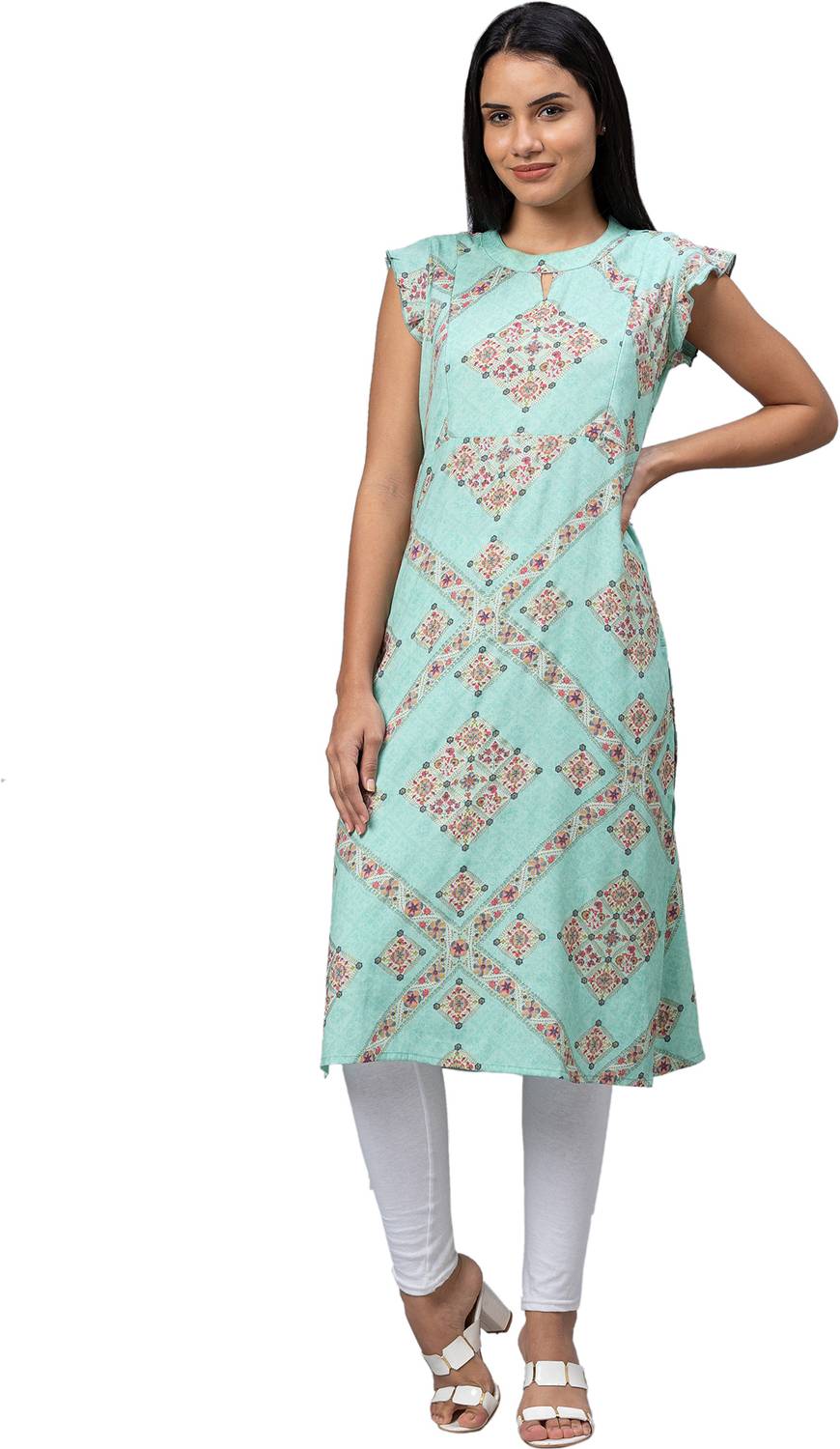 AV2 Women Printed Straight Kurta