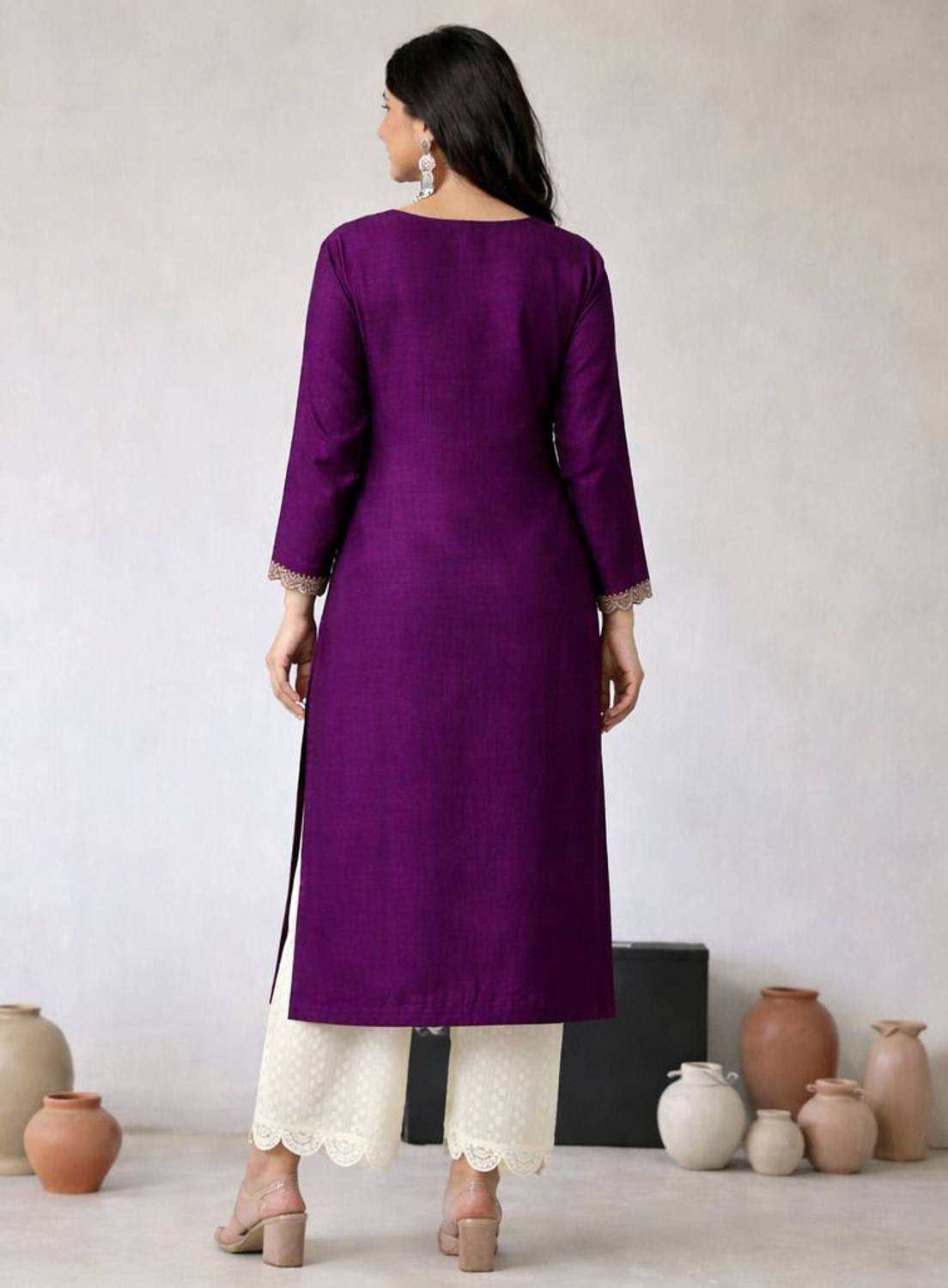 NARACHI Women Embroidered A-line Kurta - Image 2