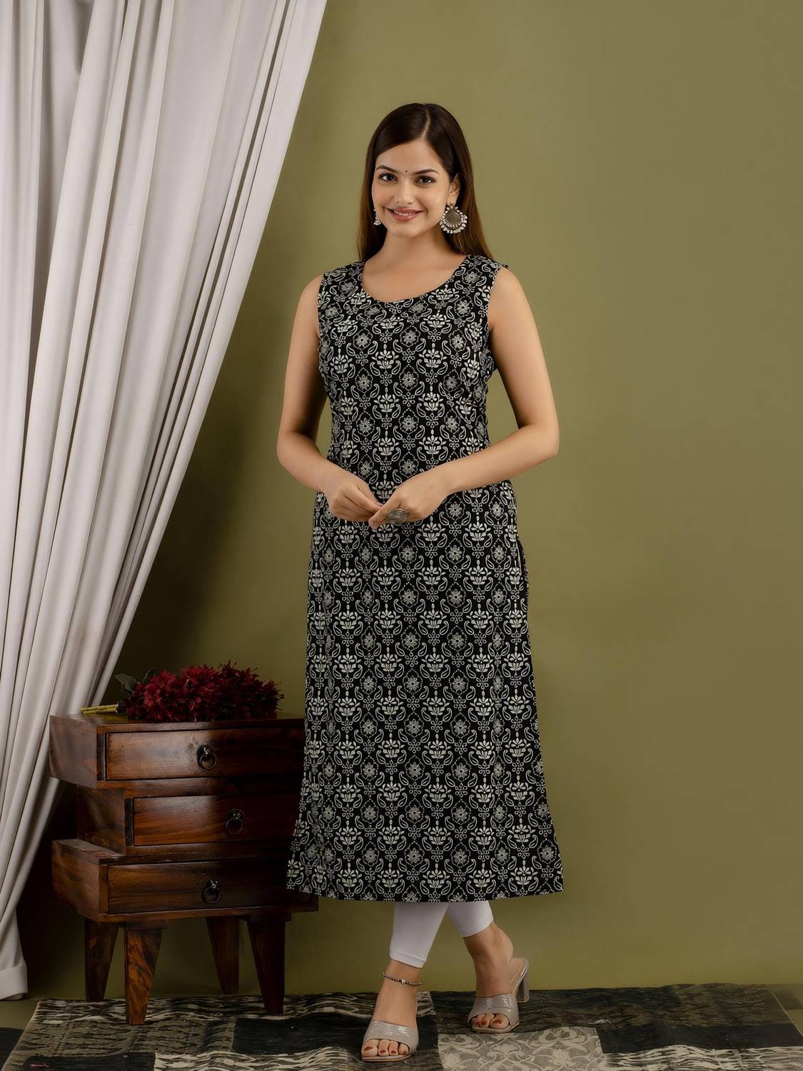 AREEH Women Printed Straight Kurta