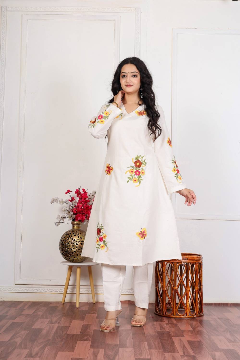 Ziyarafashion Women Embroidered A-line Kurta
