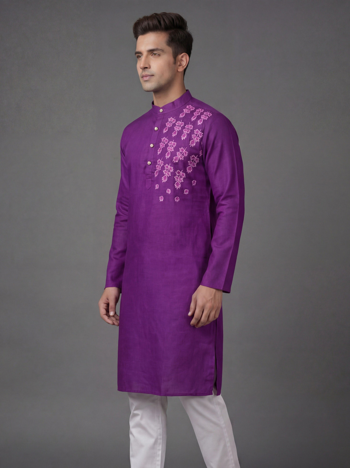 Image of Tibra Collection Men Embroidered Straight Kurta