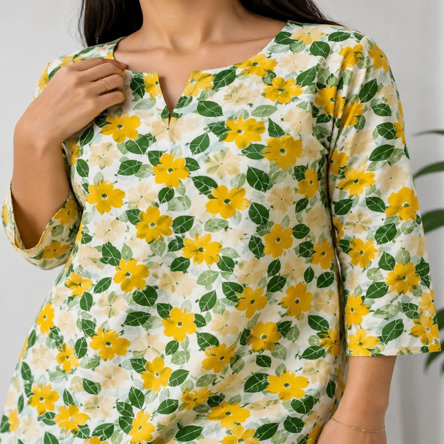 Image of StyleLooms Women Floral Print Straight Kurta